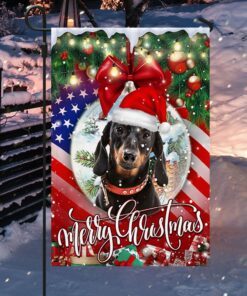 dachshund merry christmas flag thh3463f 5161