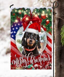 dachshund merry christmas flag thh3463f 5922