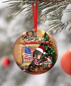 dachshund santa paws ceramic ornament 3139