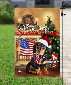 dachshund santa paws merry christmas flag 4241