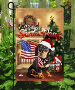 dachshund santa paws merry christmas flag 4552