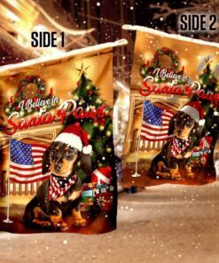 dachshund santa paws merry christmas flag 7515