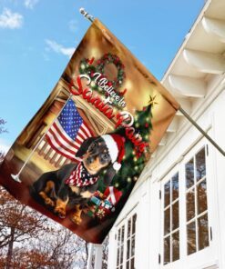 dachshund santa paws merry christmas flag 7899