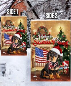 dachshund santa paws merry christmas flag 8406