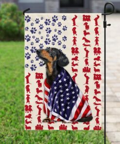 dachshund wiener dog american flag 2280