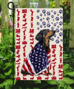 dachshund wiener dog american flag 2895