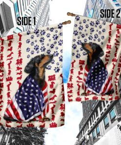 dachshund wiener dog american flag 7669