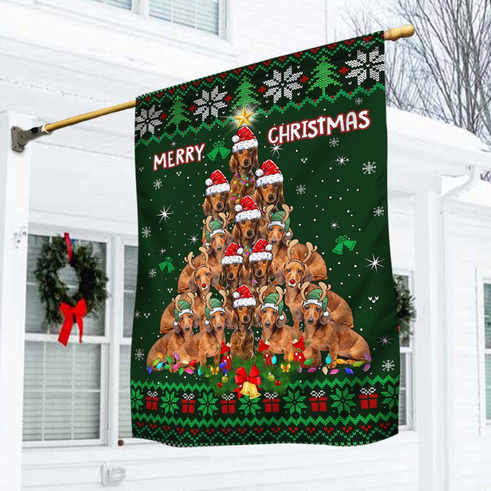 Dachshunds Christmas Dachshunds Tree Flag MLH1968F
