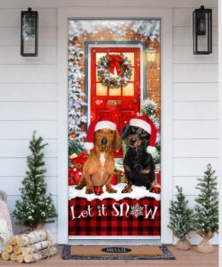 Dachshunds Christmas Door Cover