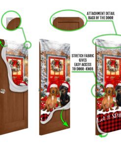 dachshunds christmas door cover 6324