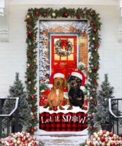 dachshunds christmas door cover 6430