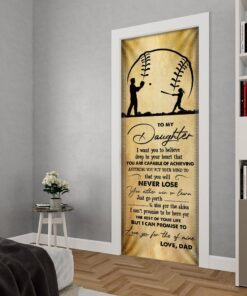 dad to daughter baseball door cover 1610