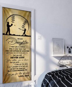 dad to daughter baseball door cover 3420