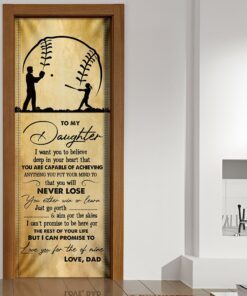 dad to daughter baseball door cover 6967