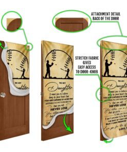 dad to daughter baseball door cover 8106
