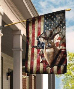 Deer America US Flag