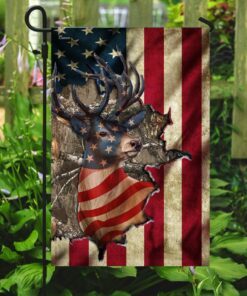 deer american us flag 6886