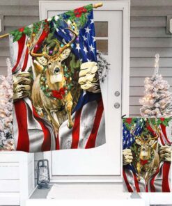 deer christmas american flag mln659f 4175
