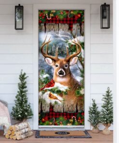 Deer Christmas Door Cover