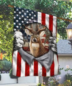 Deer Flag Deer Hunting American Flag QTR102F