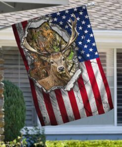 Deer Flag Deer Hunting American Flag QTR63F