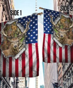 deer flag deer hunting american flag qtr63f 3339