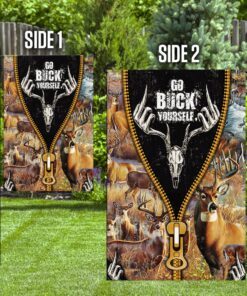 deer hunting go buck yourself flag 7036