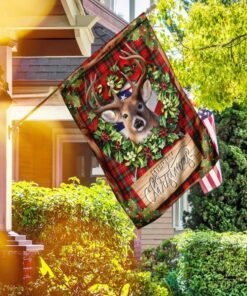 deer merry christmas flag 1528
