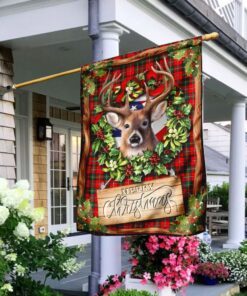 deer merry christmas flag 1564