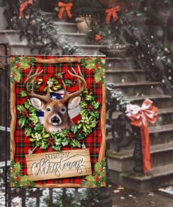 deer merry christmas flag 3821