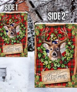 deer merry christmas flag 6832