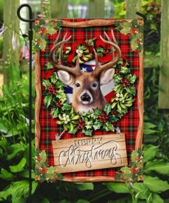 deer merry christmas flag 7222
