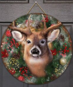 Deer Merry Christmas Wooden Sign PN503WSv1