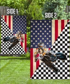 dirt bike racing american us flag 4549