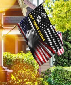 dirt track racing american flag 6853