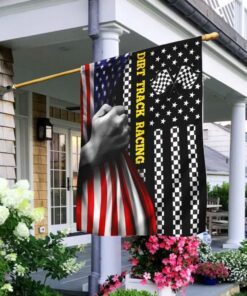 Dirt Track Racing American Flag