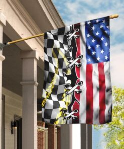 Dirt Track Racing And American Flag