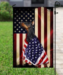 doberman american patriot flag 1590