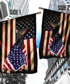 doberman american patriot flag 5350