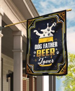 Dog Father Beer Lover Flag