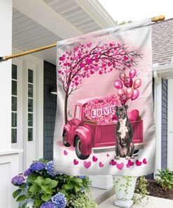 Dog Flag Valentine American Staffordshire Terrier Flag QTR380Fv19