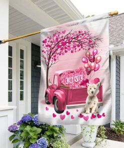 Dog Flag Valentine Westie West Highland White Terrier Flag QTR380Fv17 - Flagwix
