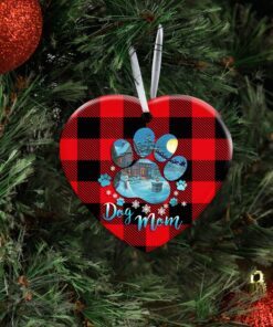 dog mom. dog paw christmas ceramic ornament 1748