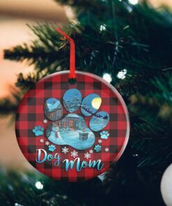 Dog Mom Dog Paws Circle Ornament MBH240O