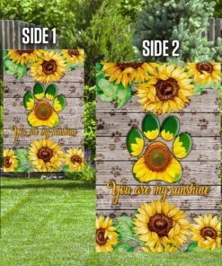dog paw sunflower you are my sunshine flag 2704