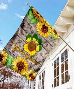 dog paw sunflower you are my sunshine flag 8424