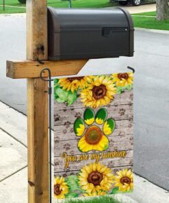 dog paw sunflower you are my sunshine flag 8981