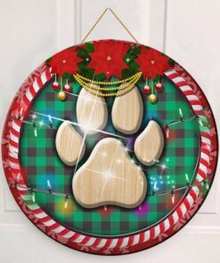 dog round wooden sign nnt144wd 1733