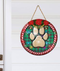 dog round wooden sign nnt144wd 2380