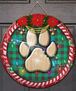 dog round wooden sign nnt144wd 4395